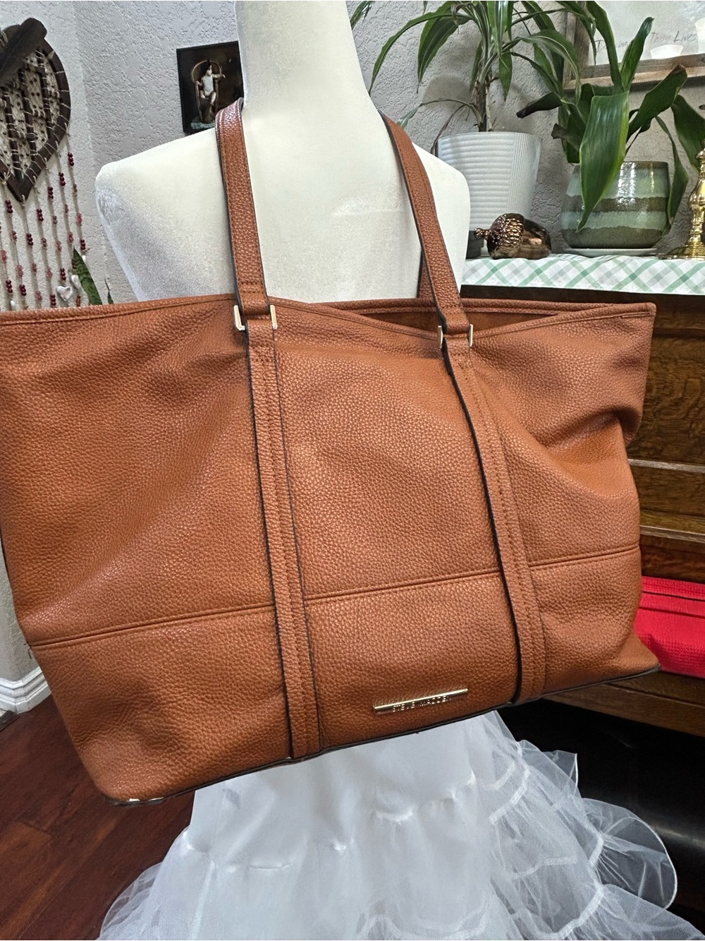 Steve Madden Tan Pebbled Leather Tote